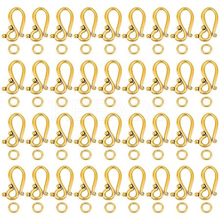 100Pcs Tibetan Style Hook and Eye Clasps FIND-GO0003-01AG-1