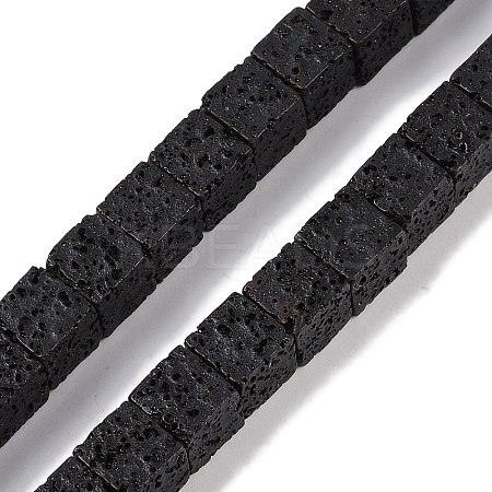 Frosted Natural Lava Rock Beads Strands G-E618-09-1