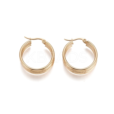 304 Stainless Steel Hoop Earrings STAS-D171-19G-1