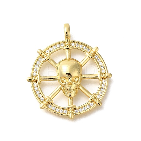 Rack Plating Brass with Cubic Zirconia Pendants KK-Z086-57G-1