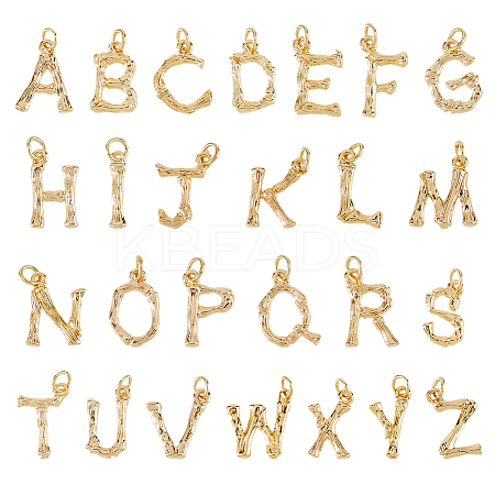 26Pcs 26 Styles Letter A~Z Brass Pendants PALLOY-HS00024-1