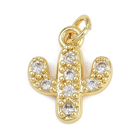 Brass Micro Pave Cubic Zirconia Pendants KK-Z123-15G-1