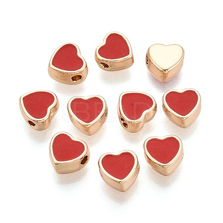 Brass Enamel Beads KK-A277-13G-1