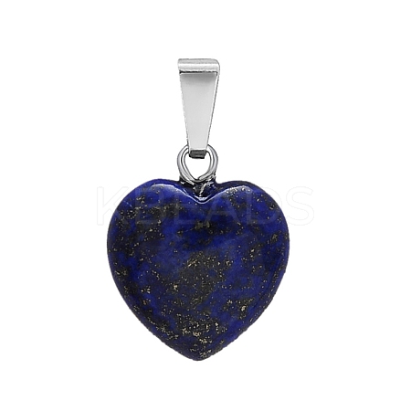 Natural Lapis Lazuli Charms HEAR-PW0001-057-32-1