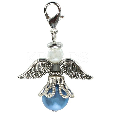 Angel Tibetan Style Alloy Pendant Decoration HJEW-AL0018-1