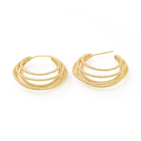 Rack Plating Brass Chunky Open Hoop Earrings EJEW-C035-04G-1