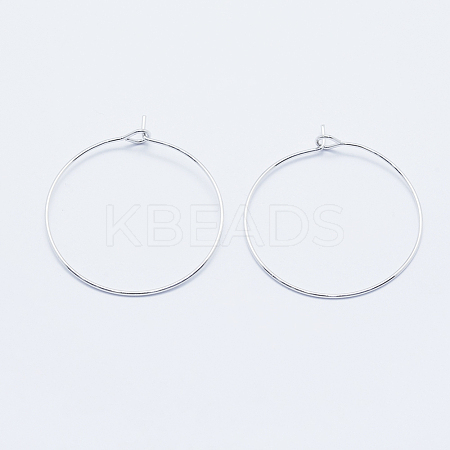 Long-Lasting Plated Brass Hoop Earrings Findings X-KK-K204-179P-NF-1