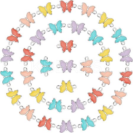60Pcs 5 Colors 304 Stainless Steel Enamel Links Connectors STAS-PH0001-38-1
