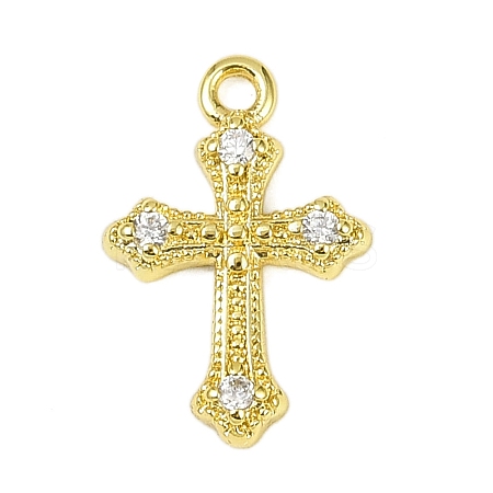 Brass Micro Pave Clear Cubic Zirconia Pendants KK-L238-13G-1