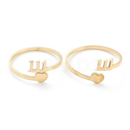 Ion Plating(IP) 201 Stainless Steel Cuff Rings LS-RJEW-M136-01I-G-1