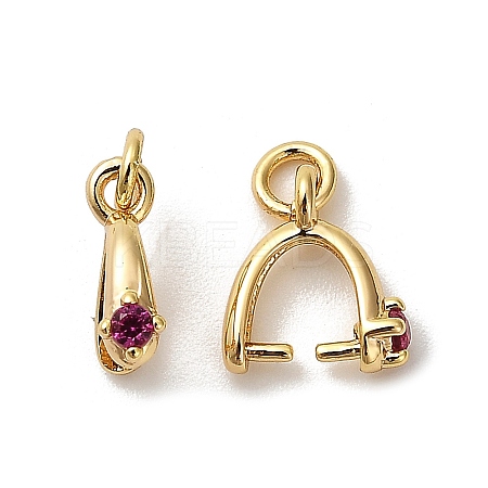 Brass Micro Pave Cubic Zirconia Cup Pearl Peg Bails Pin Pendants KK-S397-06D-1
