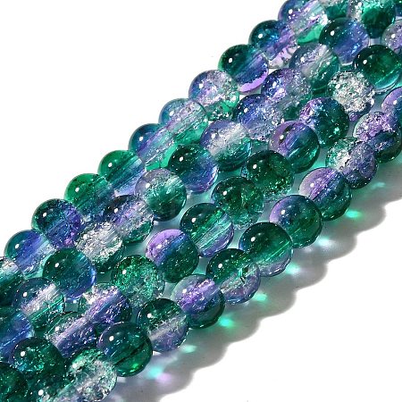 Crackle Glass Beads Strands CCG-C002-6mm-03-1
