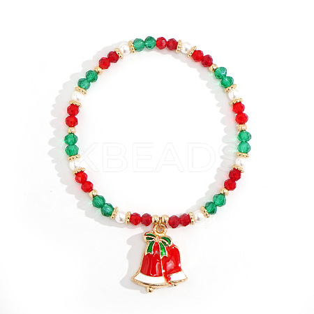 Christmas 304 Stainless Steel Enamel Charm Bracelets UB9806-3-1