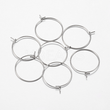 316 Surgical Stainless Steel Hoop Earrings Findings LS-STAS-I097-050E-1