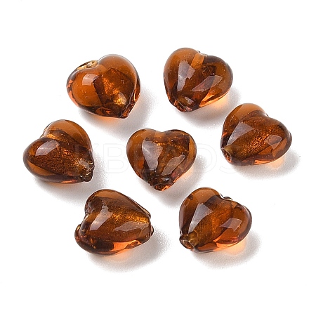 Handmade Silver Foil Glass Beads FOIL-R050-12x8mm-13-1