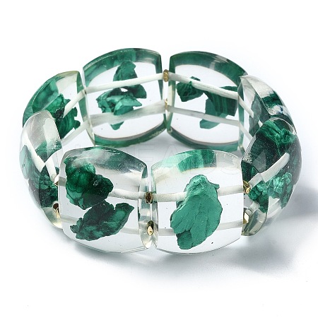 Natural Malachite Stretch Bracelets BJEW-G702-06C-1