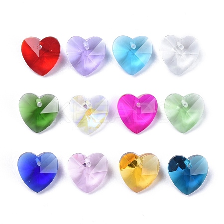 36Pcs 12 Colors Birthstone Charms Glass Pendants RGLA-ZZ0001-05-18mm-1
