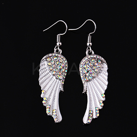 Rhinestone Wings Dangle Earrings WI-PW0001-056A-1