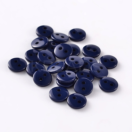 2-Hole Flat Round Resin Sewing Buttons for Costume Design BUTT-E119-34L-11-1