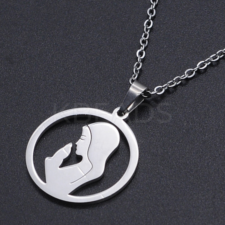 Non-Tarnish 201 Stainless Steel Pendants Necklaces NJEW-S105-JN684-45-1-1