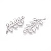 304 Stainless Steel Leaf Pendants STAS-T067-31P-2