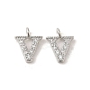 Initial Letter Brass Micro Pave Cubic Zirconia Pendants ZIRC-F008-V-1