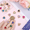 24Pcs 12 Colors Alloy Glass Cabochons FIND-SC0021-57-3