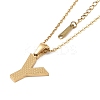 Ion Plating(IP) Initial Letter 304 Stainless Steel Pendant Necklaces NJEW-M199-01G-Y-1