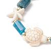 4Pcs Synthetic Turquoise & Natural Apatite & Amethyst & Aquamarine & Rose Quartz Beads Stretch Bracelets for Women BJEW-JB11995-4