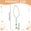 Resin & Shell Evil Eye Pendant Decoration HJEW-DR00026-2