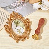 Brass Wax Seal Stamp with Wood Handle AJEW-WH0412-0285-5