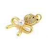 Brass Micro Pave Clear Cubic Zirconia Pendants KK-R159-27G-2
