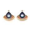 304 Stainless Steel & Enamel Evil Eye Pendants STAS-T073-16G-1