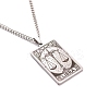 304 Stainless Steel Curb Chain Rectangle with Constellation Pendant Necklaces PW-WG0F5D0-19-1
