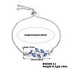 Brass Micro Pave Cubic Zirconia Box Chain Slider Bracelets DJ2694-5-1