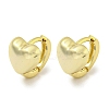 Heart Brass Hoop Earrings EJEW-L211-011F-G-1