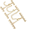 3 Sets 3 Style Brass Micro Pave Clear Cubic Zirconia Chain Extender KK-BBC0012-50-1