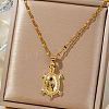 Brass Clear Cubic Zirconia Shiny Tortoise Pendant Dapped Chain Necklaces for Women NW3403-1-3