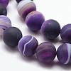 Natural Striped Agate/Banded Agate Bead Strands G-K166-12-6mm-02-3