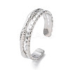 Non-Tarnish 304 Stainless Steel Double Line Open Cuff Rings LS-RJEW-D006-06P-1