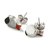 Acrylic Fish Stud Earrings EJEW-P233-01P-2