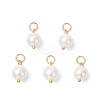 Shell Pearl Round Charms PALLOY-JF04476-01-1