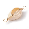 Natural Shell Connector Charms PALLOY-JF02694-4