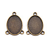 Tibetan Style Alloy Cabochon Connector Settings LS-S-TIBE-Q079-18x25-AB-2