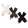 3Pairs 3 Colors Acrylic Fibers Long Knitted Fingerless Gloves AJEW-GA0008-18-1
