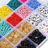 5 Colors Flat Round Acrylic Letter Beads DIY-YW0002-54-8