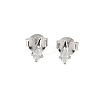 925 Sterling Silver Clear Cubic Zirconia Stud Earrings EJEW-Q032-01F-P-4
