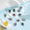 SUNNYCLUE 24Pcs 12 Colors 304 Stainless Steel Rhinestone Connector Charms STAS-SC0004-34-4
