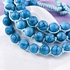 Synthetic Turquoise Round Beaded Multi-strand Bracelets for Men Women BJEW-G743-02F-3