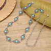 Alloy & Iron & Synthetic Turquoise Flower Link Chain Waist Belly Chains for Women FS-WG44F02-01-4